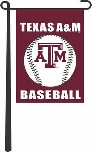 Maroon 13x18 Texas A&M Garden Flag with Texas A&M Baseball Logo