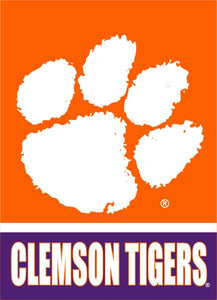 2 Panel Clemson House Flag with Clemson Tigers Logo