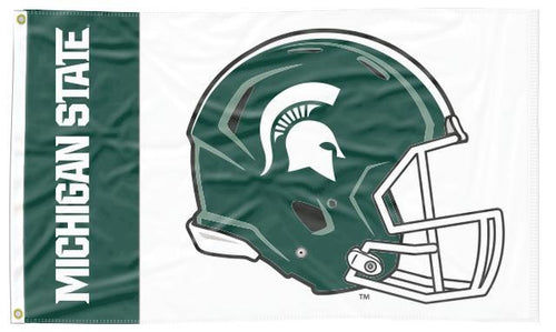 3x5 Michigan State Football Flag with Football Helmet Logo