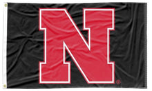 Load image into Gallery viewer, Black 3x5 University of Nebraska Flag with Red N
