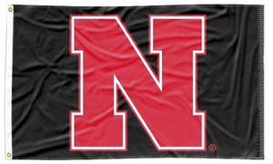 Black 3x5 University of Nebraska Flag with Red N