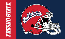 Load image into Gallery viewer, 2 Panel 3x5 Fresno State Flag with Fresno State with Bulldogs Football Helmet Logo
