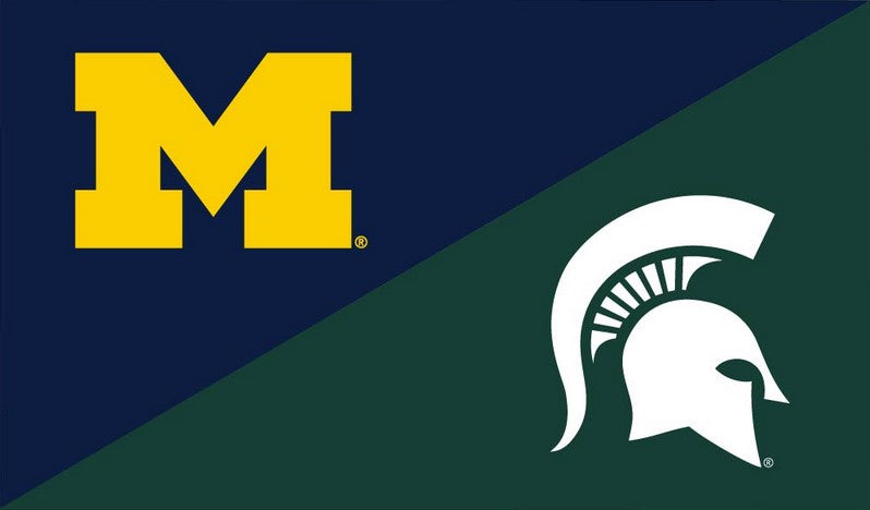 University of Michigan - Michigan State University 3x5 House Divided F ...